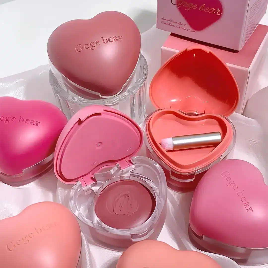 Heart-Shaped Cream Blush with Soft Glow Finish